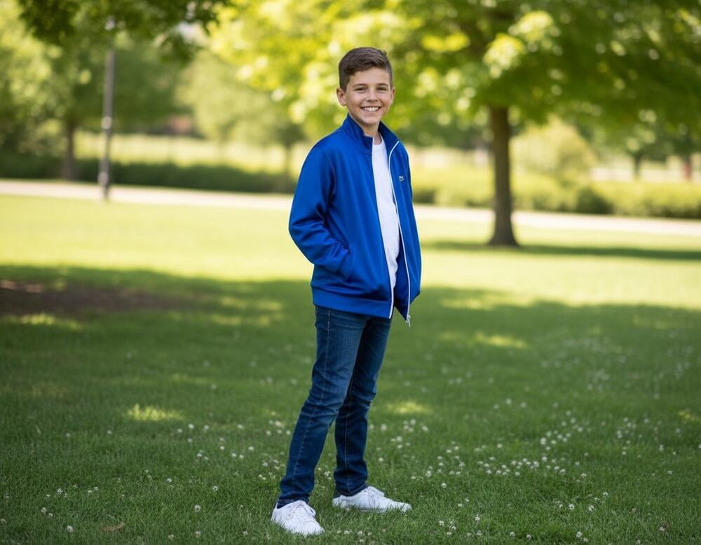 Lacoste Kids Heritage Track Jacket Size 12 Blue Full Zip Sweatshirt